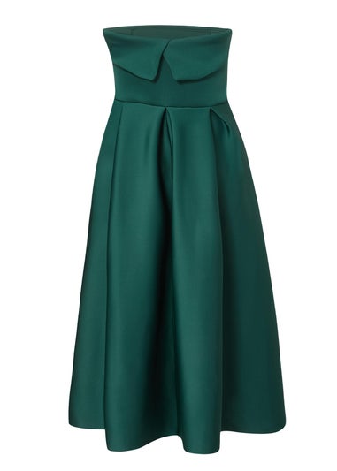 Quiz Green Curve Bandeau Skater Dress