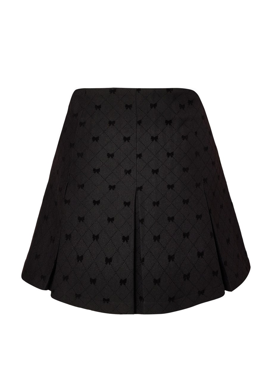 Quiz Black Bow Detail Mini Skirt