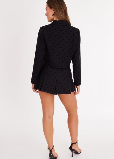 Quiz Black Bow Detail Cropped Blazer