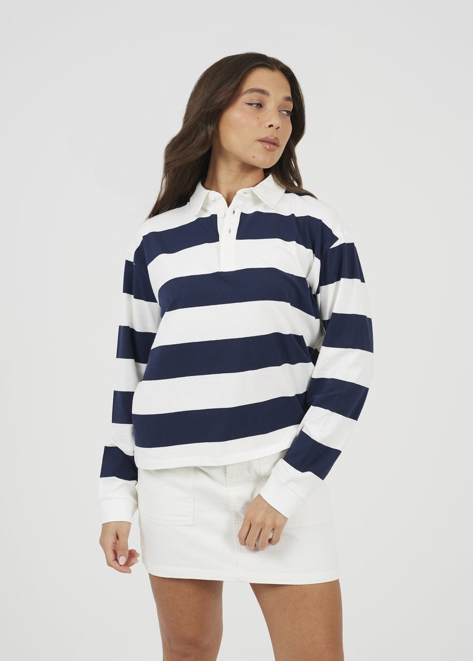 Brave Soul Navy Striped Ruby Top