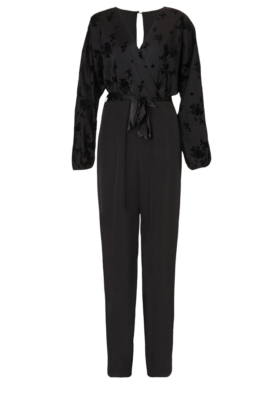 Quiz Black Floral Bodice Jumpsuit