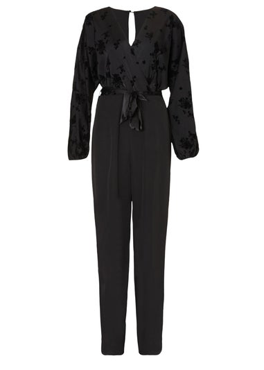 Quiz Black Floral Bodice Jumpsuit