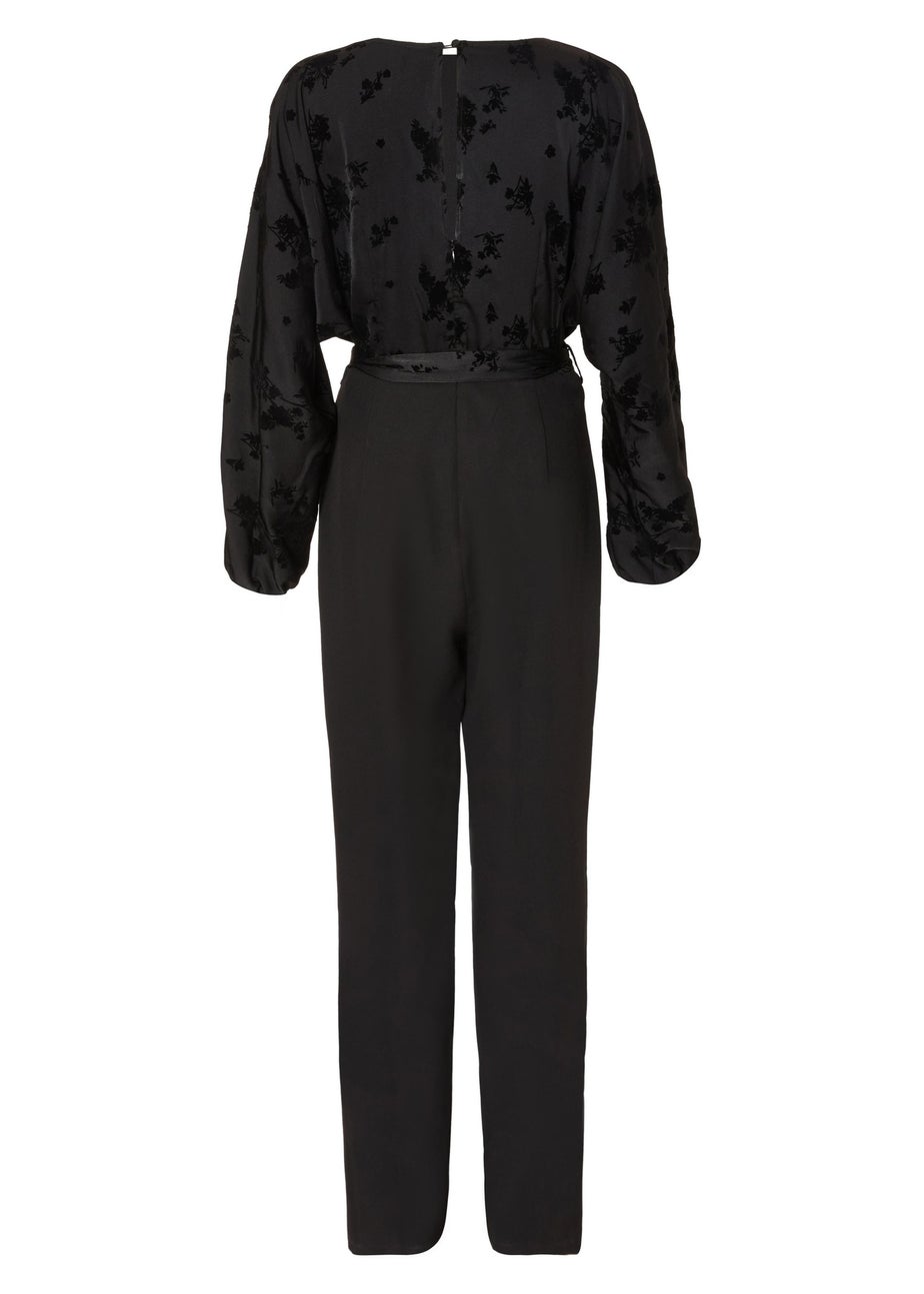 Quiz Black Floral Bodice Jumpsuit