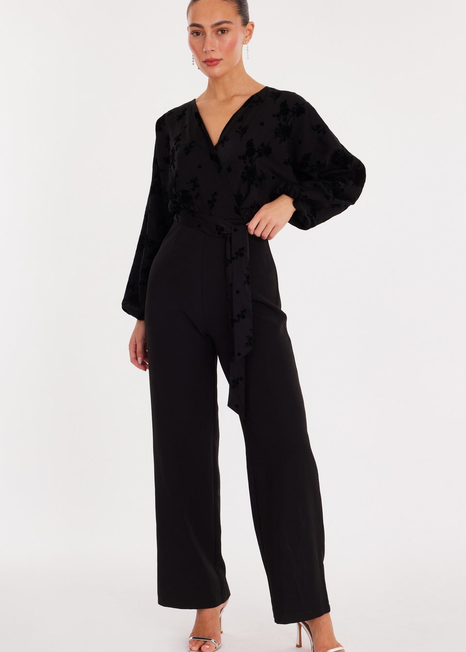 Quiz Black Floral Bodice Jumpsuit