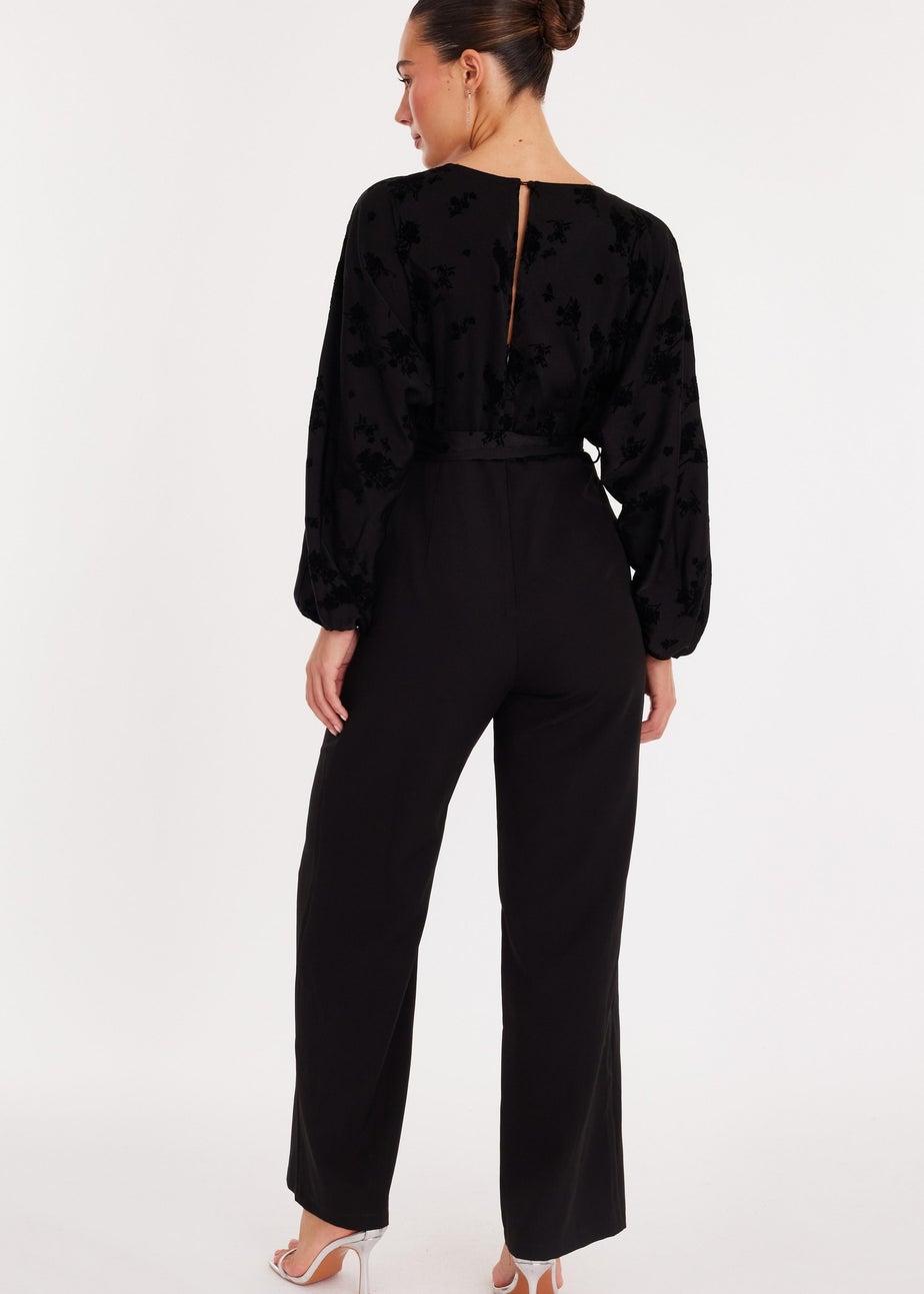 Quiz Black Floral Bodice Jumpsuit