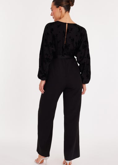 Quiz Black Floral Bodice Jumpsuit