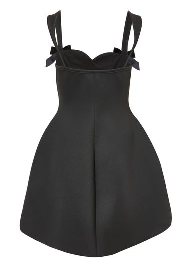 Quiz Black Sweetheart Bow Detail Mini Dress