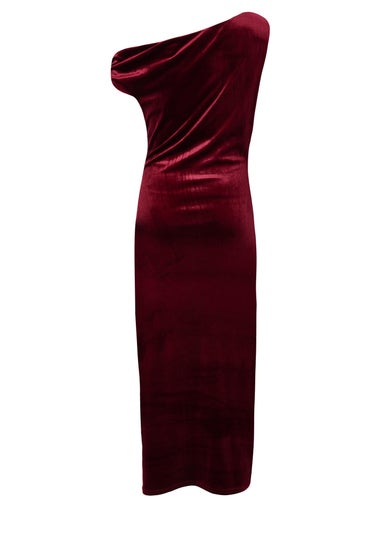 Quiz Burgundy Velvet Sash Detail Midaxi Dress