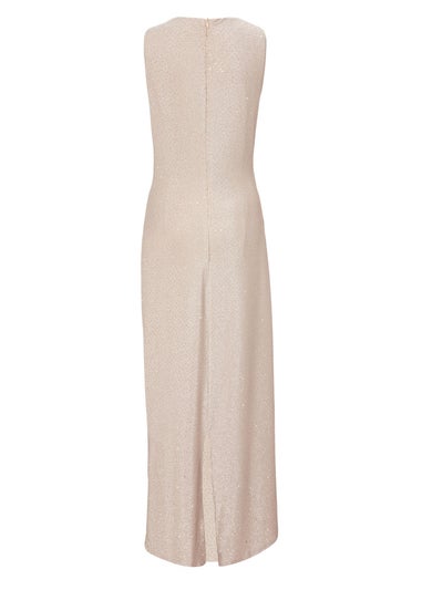 Quiz Cream Glitter Midaxi Dress