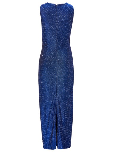 Quiz Blue Glitter Midaxi Dress
