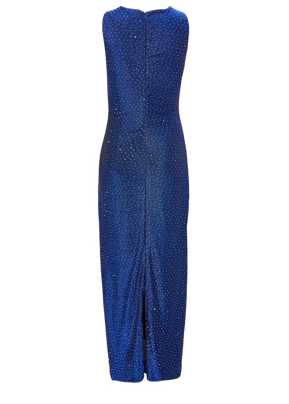 Quiz Blue Glitter Midaxi Dress