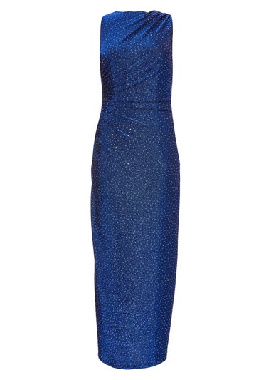 Quiz Blue Glitter Midaxi Dress