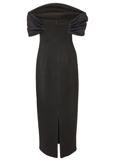 Quiz Black Embellished Bardot Midaxi Dress