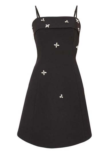 Quiz Black Embellished Skater Dress