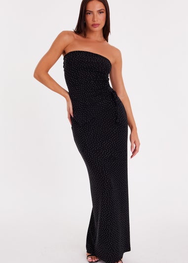 Quiz Black Diamante Maxi Skirt