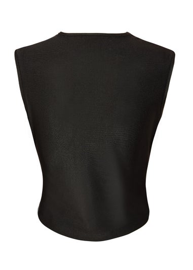 Quiz Black Diamante Cowl Neck Top