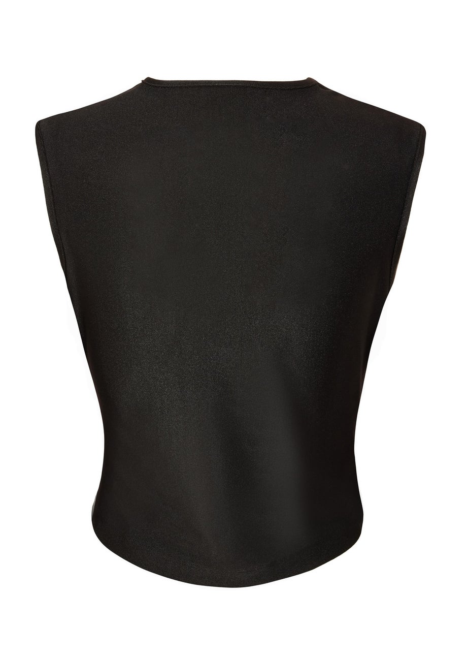 Quiz Black Diamante Cowl Neck Top