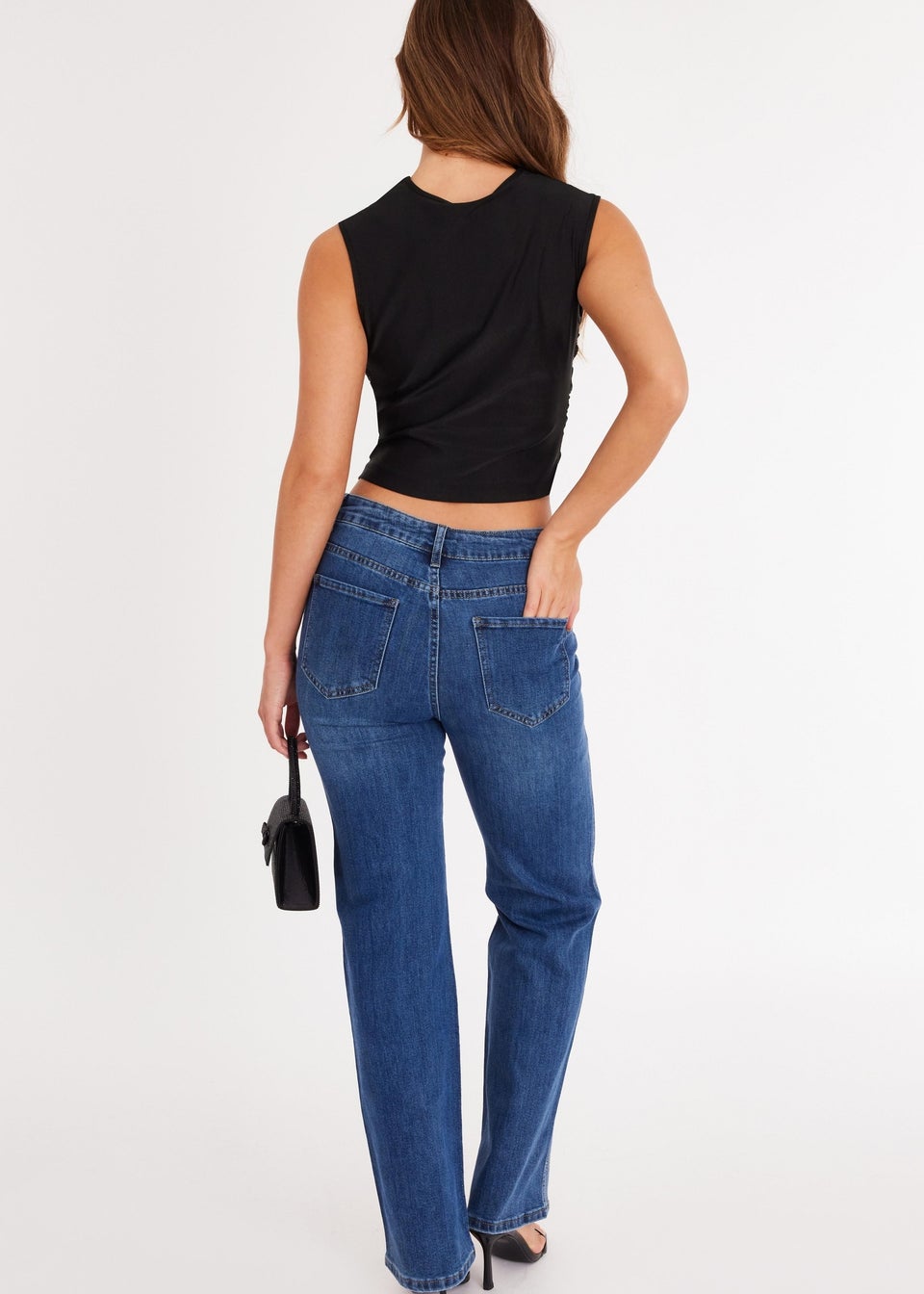 Quiz Black Diamante Cowl Neck Top