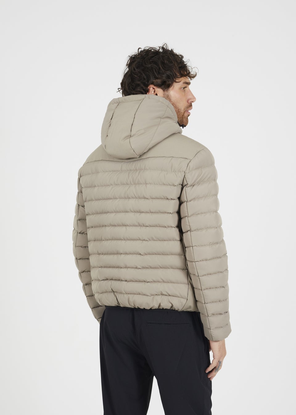 Brave Soul Taupe Padded Hooded Jacket