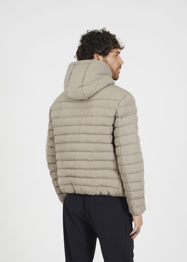 Brave Soul Taupe Padded Hooded Jacket
