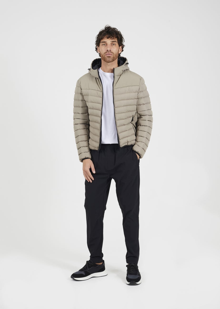 Brave Soul Taupe Padded Hooded Jacket