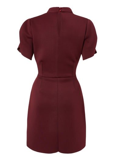 Quiz Burgundy High Neck Mini Dress