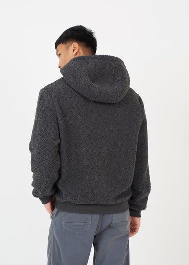 Brave Soul Charcoal Teddy Fleece Hoodie