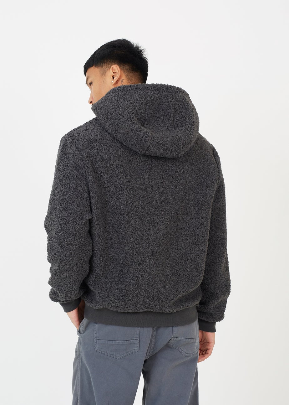 Brave Soul Charcoal Teddy Fleece Hoodie