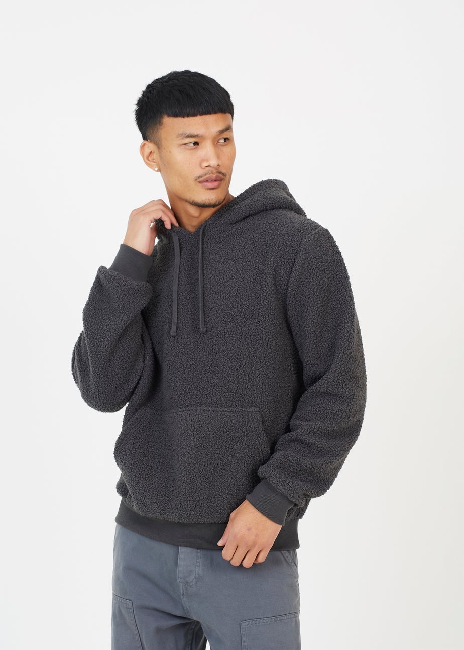 Brave Soul Charcoal Teddy Fleece Hoodie