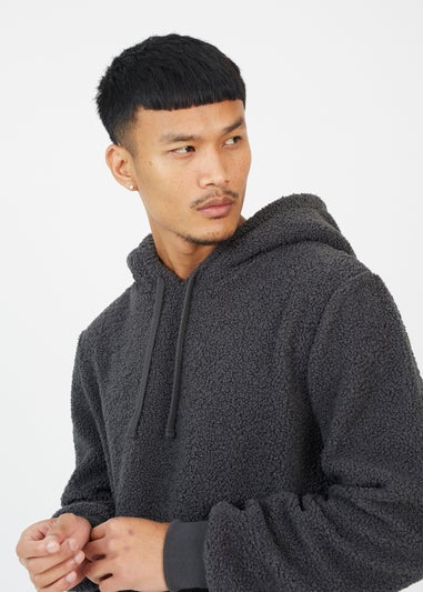 Brave Soul Charcoal Teddy Fleece Hoodie