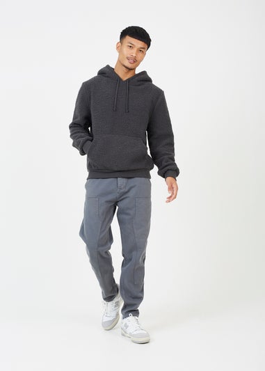 Brave Soul Charcoal Teddy Fleece Hoodie