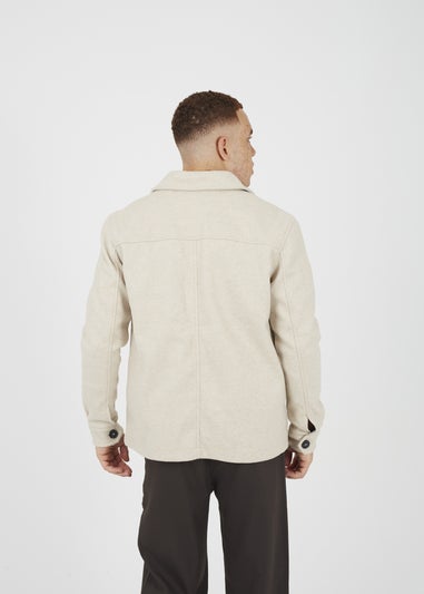 Brave Soul Stone Wool-Look Four Pocket Shacket