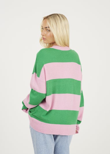 Brave Soul Green Sequin Slogan Christmas Jumper