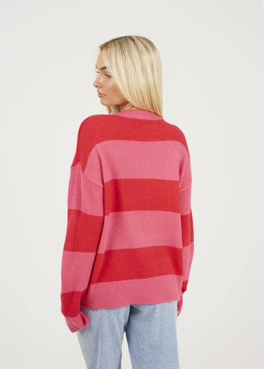 Brave Soul Red Sequin Slogan Christmas Jumper