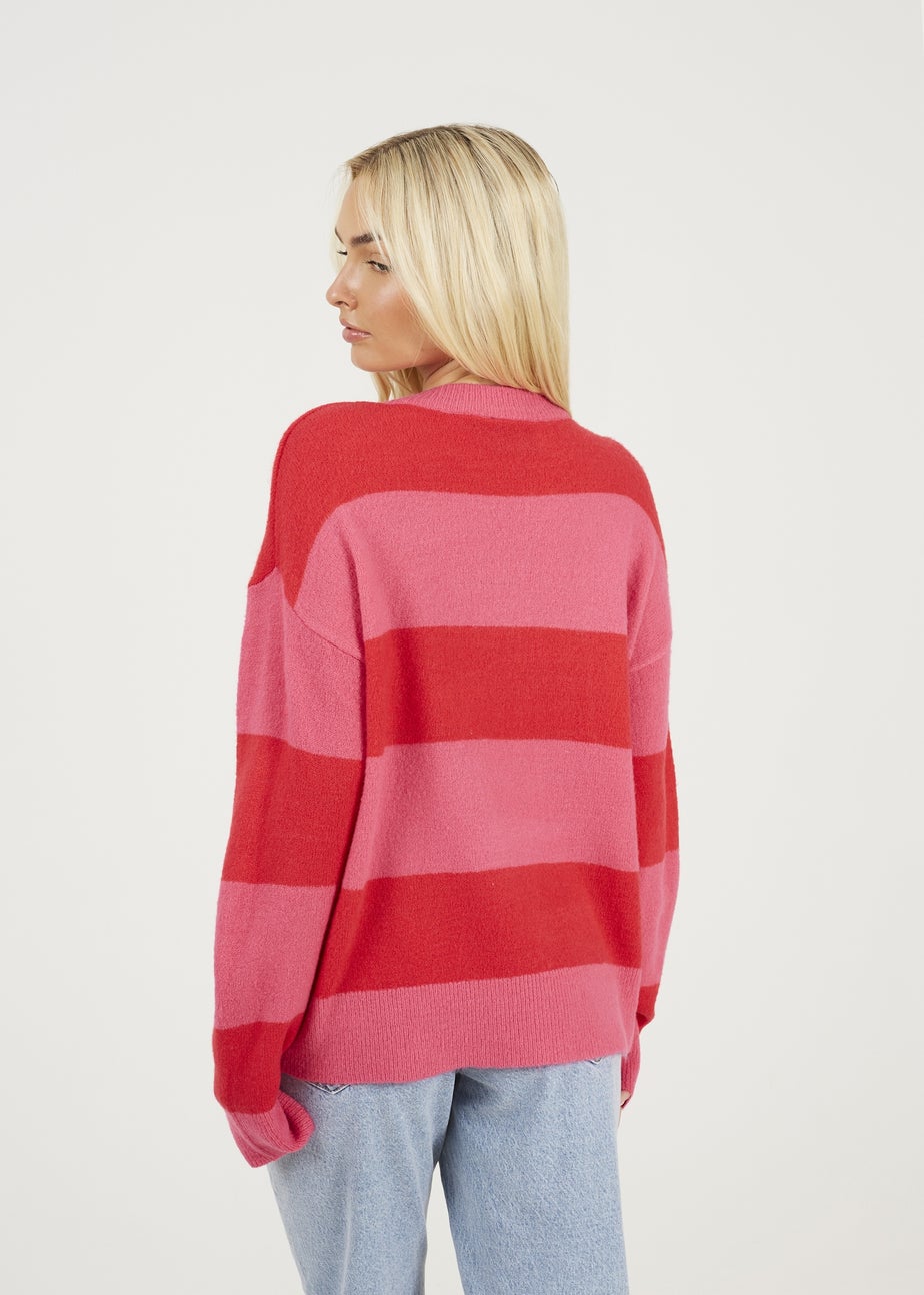 Brave Soul Red Sequin Slogan Christmas Jumper