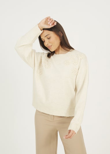 Brave Soul Stone Floral Embroidery Jumper