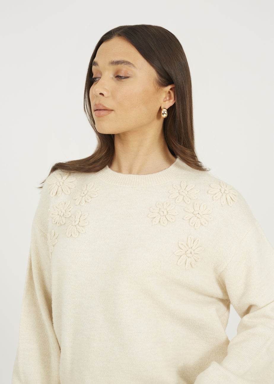 Brave Soul Stone Floral Embroidery Jumper