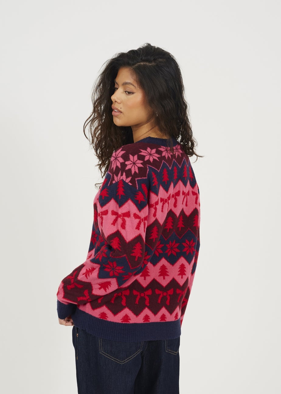 Brave Soul Navy Fairisle Christmas Jumper