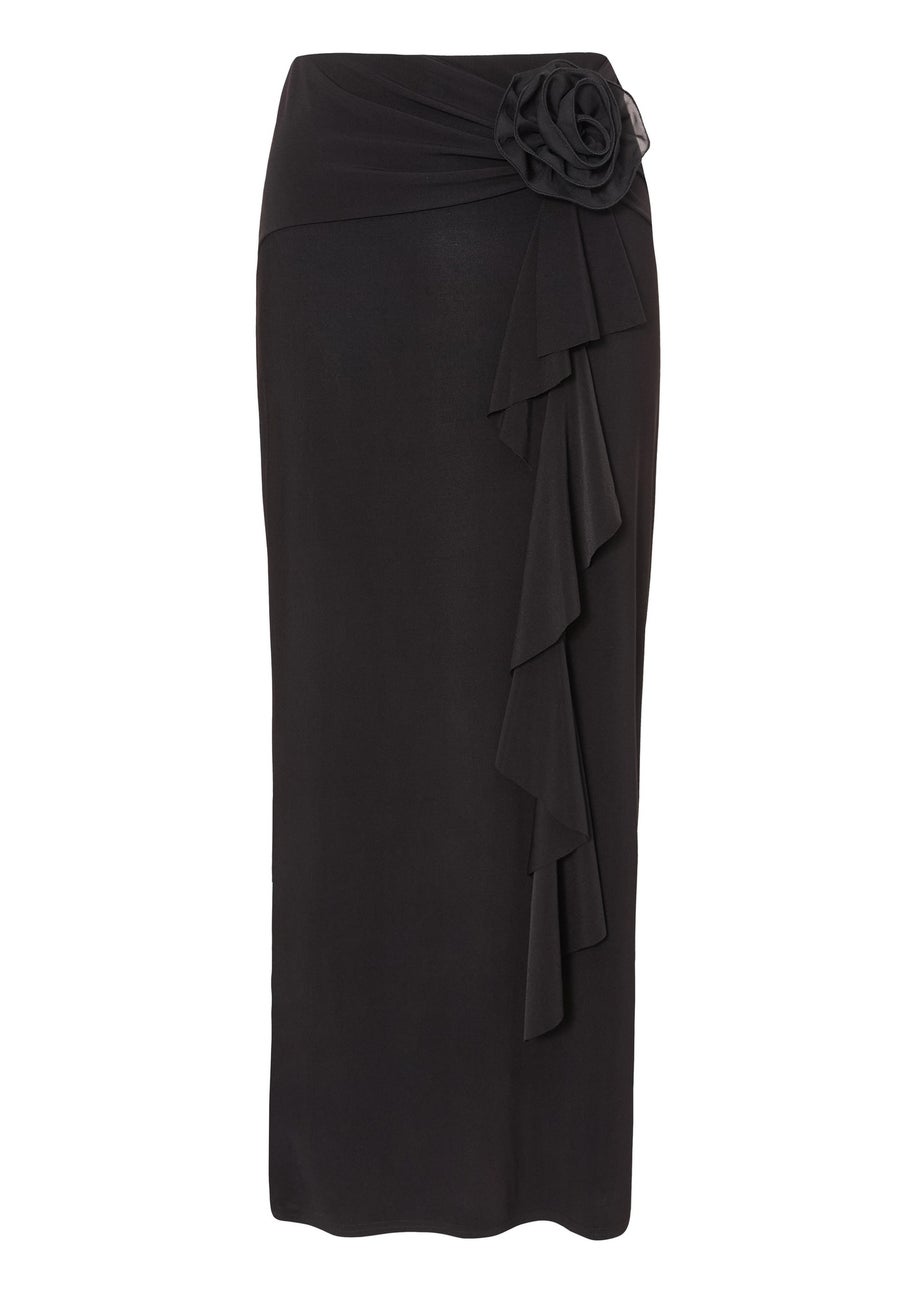 Quiz Black Corsage Maxi Skirt
