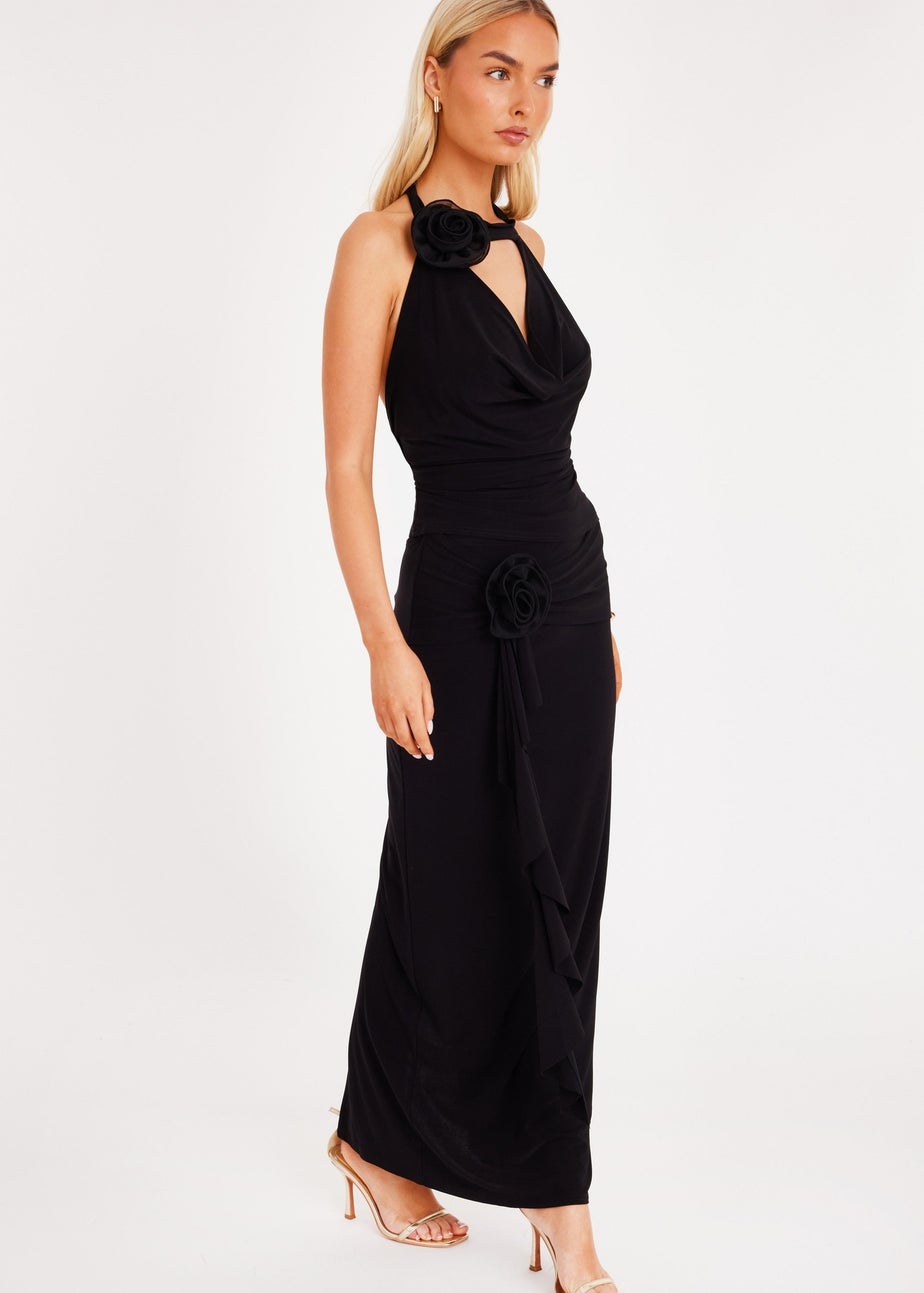Quiz Black Corsage Maxi Skirt