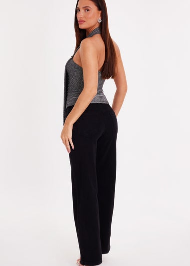 Quiz Grey Wrap Neck Top