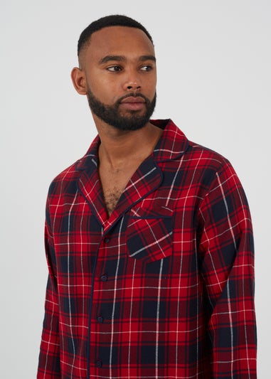 Brave Soul Red Checked Long Sleeve Pyjama Set