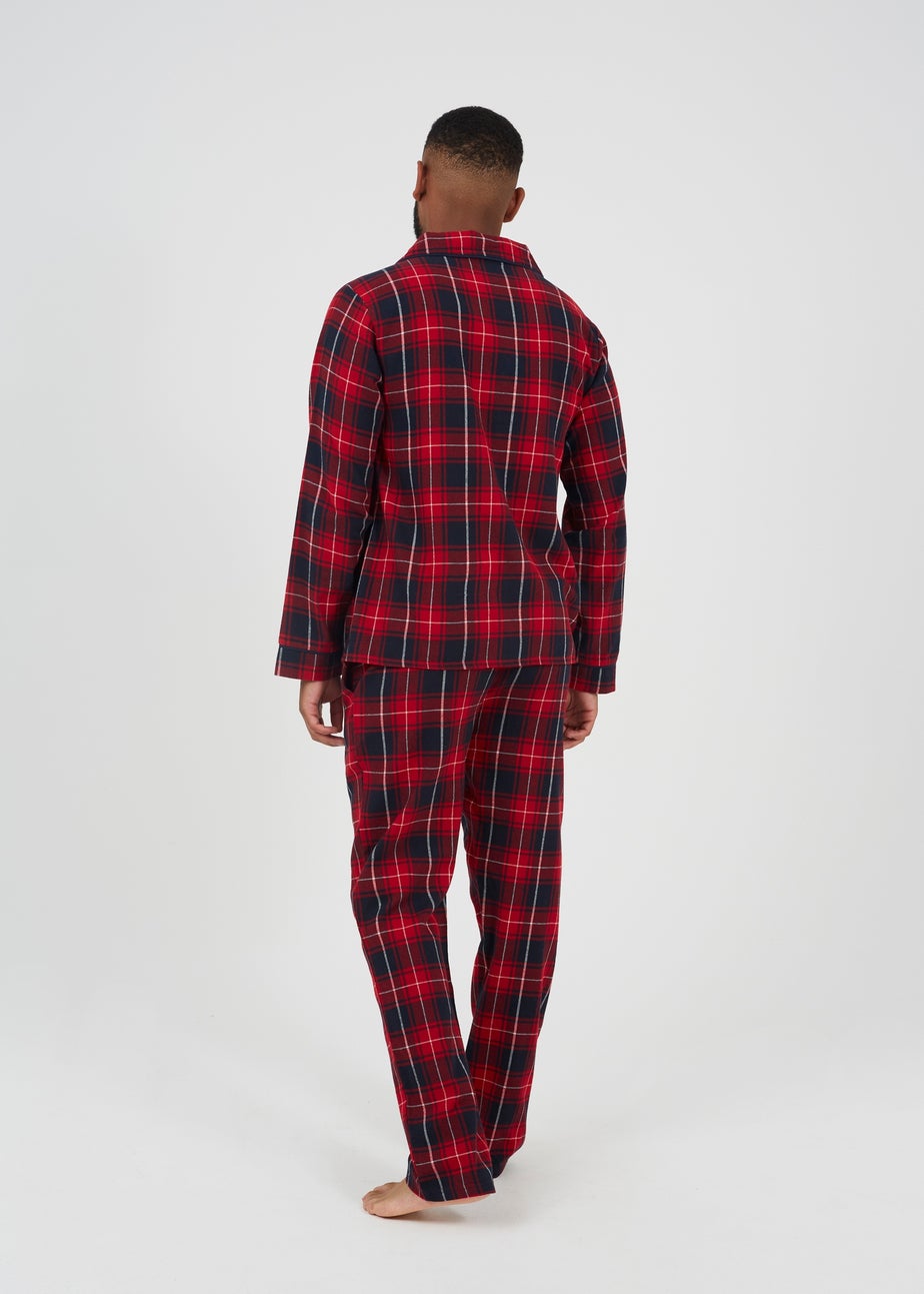 Brave Soul Red Checked Long Sleeve Pyjama Set