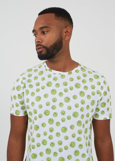 Brave Soul Green Festive Sprout Print Pyjama Set