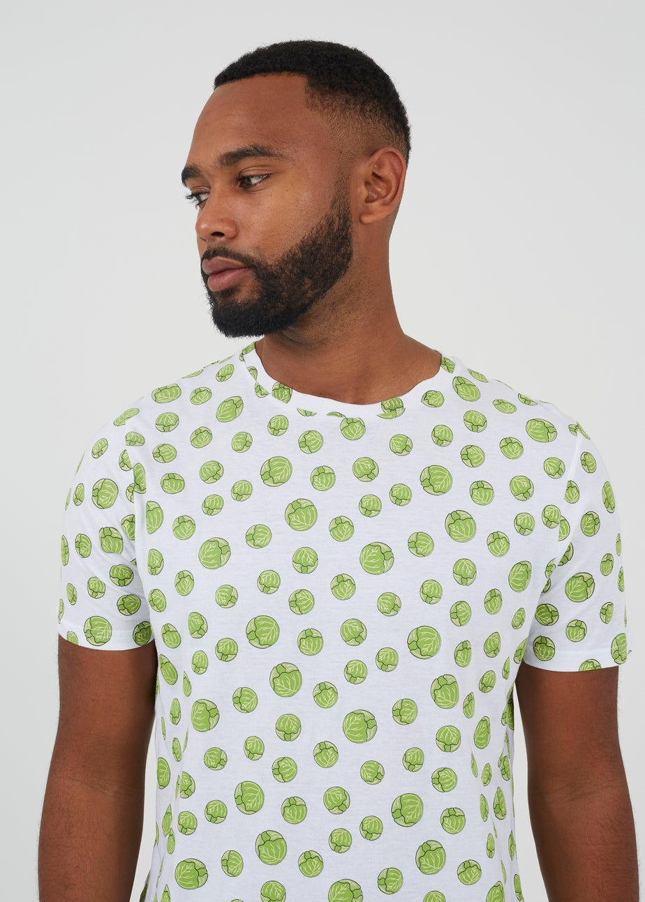 Brave Soul Green Festive Sprout Print Pyjama Set