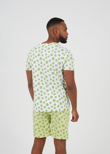 Brave Soul Green Festive Sprout Print Pyjama Set