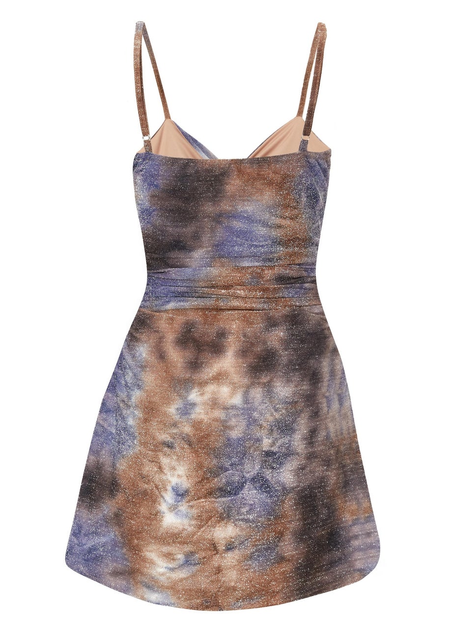 Quiz Multi Glitter Knot Front Mini Dress