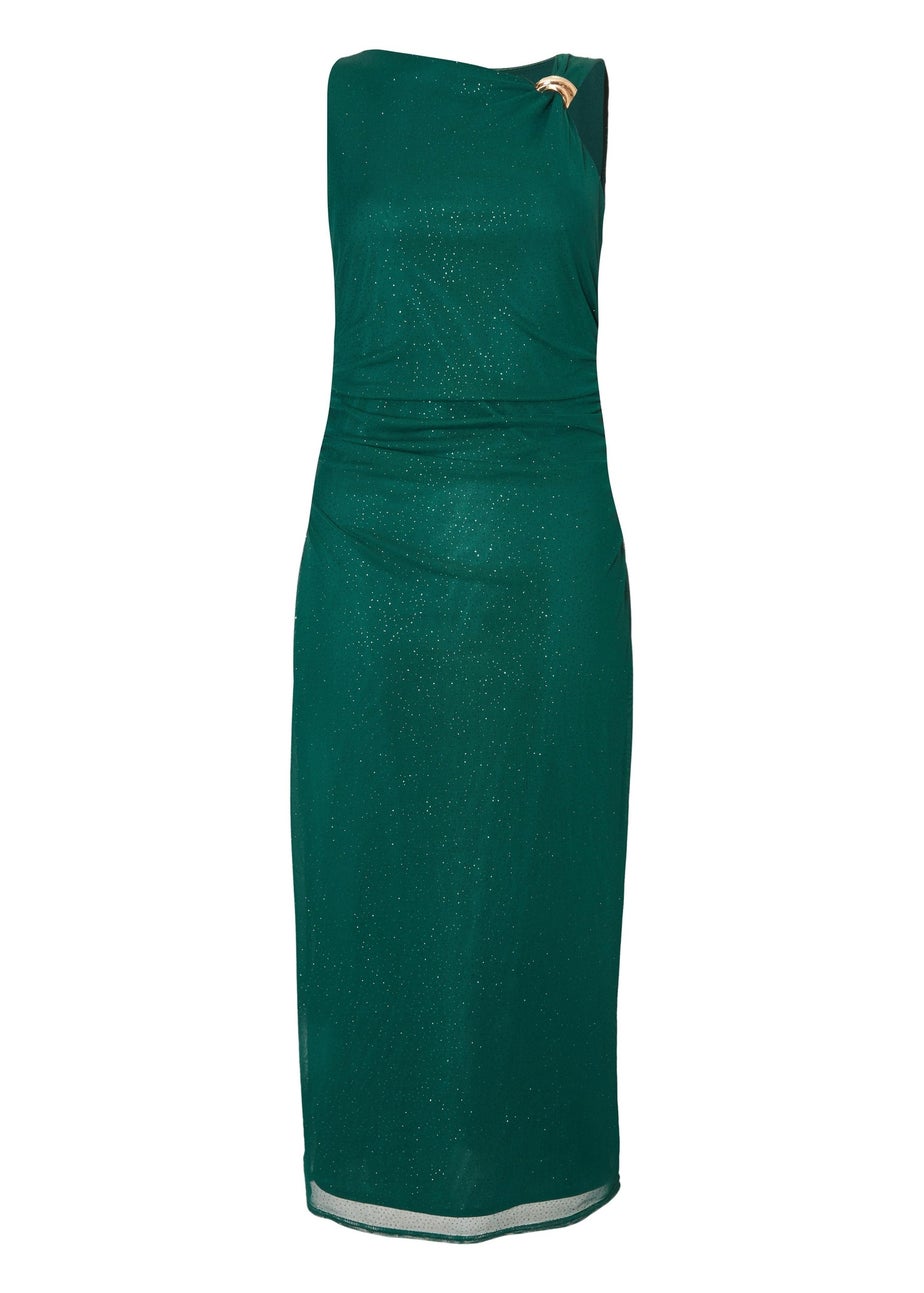 Quiz Green Petite Mesh Midaxi Dress