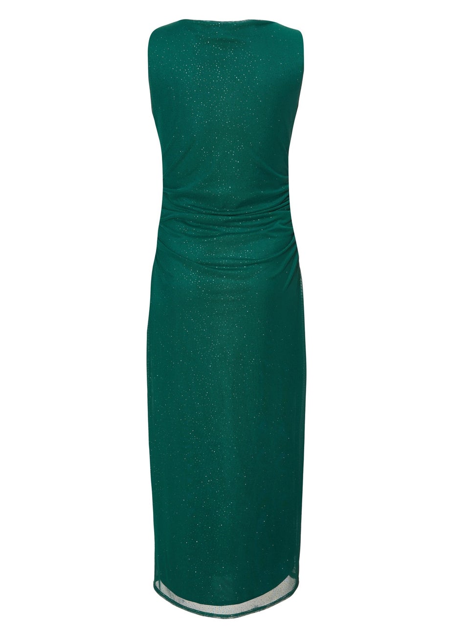 Quiz Green Petite Mesh Midaxi Dress