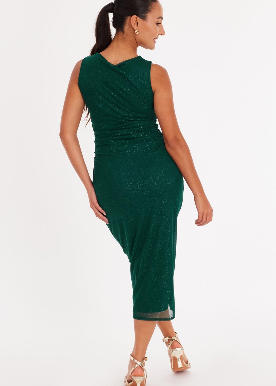 Quiz Green Petite Mesh Midaxi Dress
